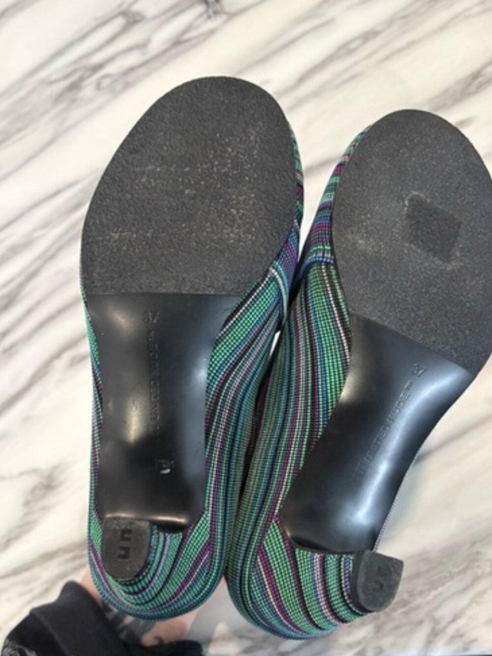 United Nude Fold Hi Multi-Color Striped Ankle Booties Size 6.5, Funky - Picture 6 of 9